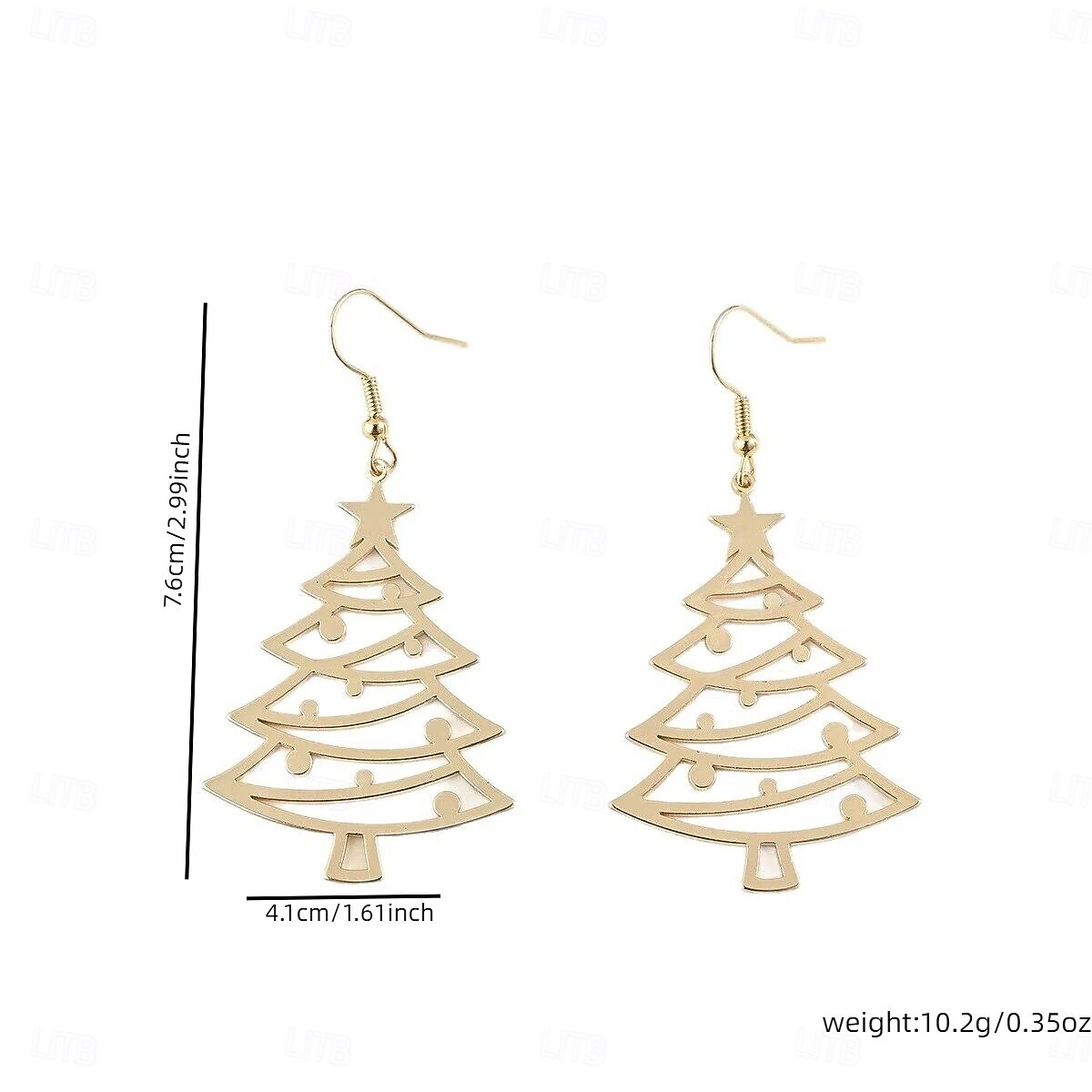 Pendientes colgantes de árbol de Navidad dorados: joyas festivas para mujer, pendientes con decoración navideña. 2026 - $7.99 –P4
