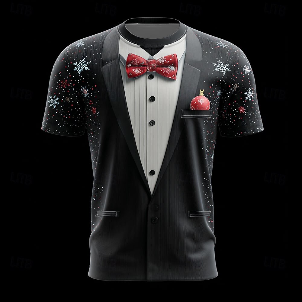 Christmas Men's Costume T Shirt Short Sleeve T shirt 3D Print Crew Neck Shirt Daily Designer Artistic Vacation Party Street Black 1 Black 3 Black 2 All Seasons Clothing Apparel S M L XL XXL XXXL 2025 - $23.99 –P2