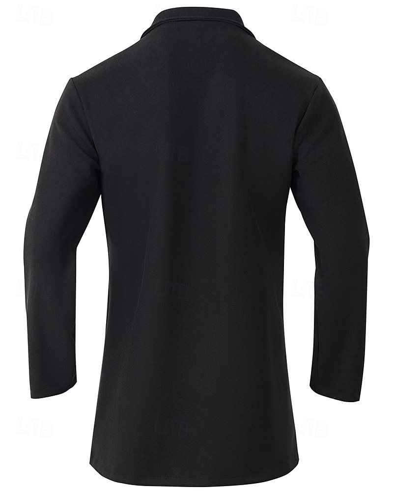 Herre Ytterfrakk Trenchcoat Lang trenchcoat Feriereise Daglig Høst Vinter Polyester Vindtett Yttertøy Klær Mote Klassisk عادي Lomme Knaphul Enkeltkneppet 2026 - $36.99 –P11