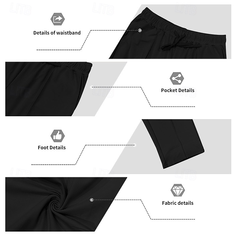 Pánské Tepláky Široké tepláky Kalhoty Tepláky s otevřeným dnem Šňůrky Elastický pas Bez vzoru Prodyšné Plná délka Outdoorové sporty Ležérní Denní prázdniny Módní Černá Bílá Lehce elastické 2025 - $17.99 –P6