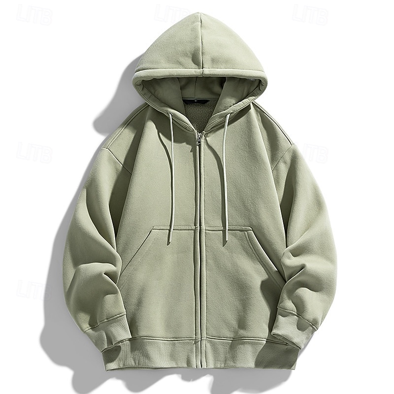 Per uomo Felpa con cappuccio Felpa con cappuccio a zip intera Aalbicocca Nero Bianco Vino Blu marino Con Cappuccio Semplice Coulisse Con zip Tasca Sport & Outdoor Quotidiano Ferie Poliestere del 2025 a $28.99 –P10