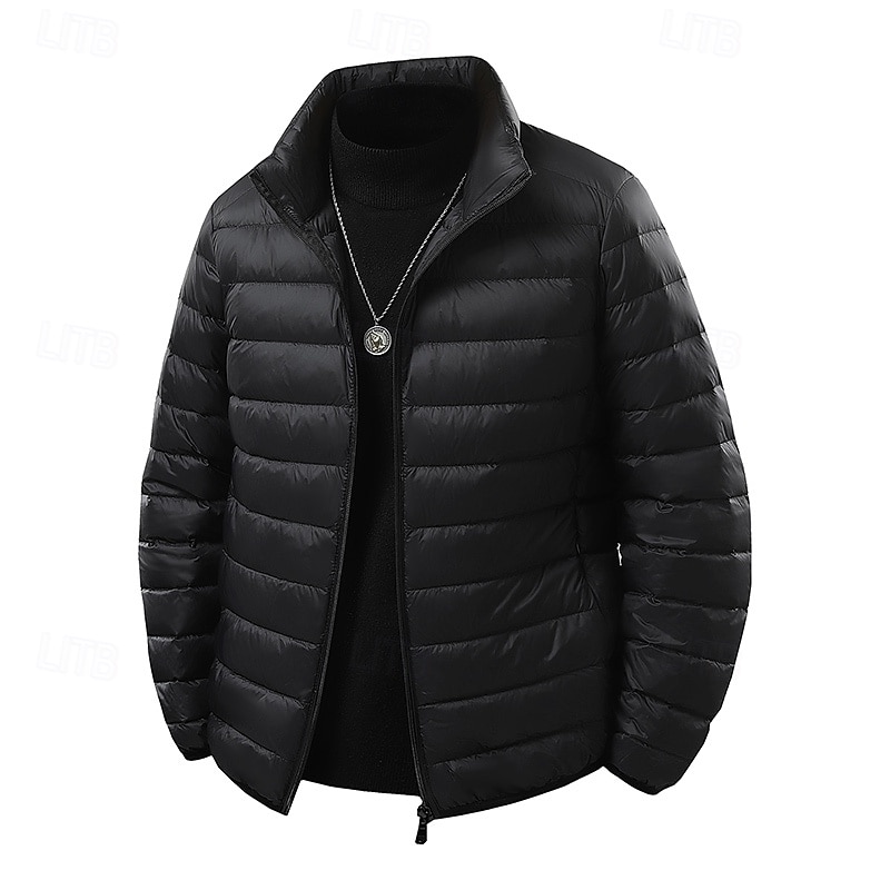 Homme Manteau d'Hiver Doudoune Veste Matelassée Avec Poches 50% duvet de canard blanc Vacances Tenue quotidienne Date Régulier Mode Occasionnel Confortable Chaleur Thermique Automne Hiver Couleur de 2026 ? $56.99 –P17