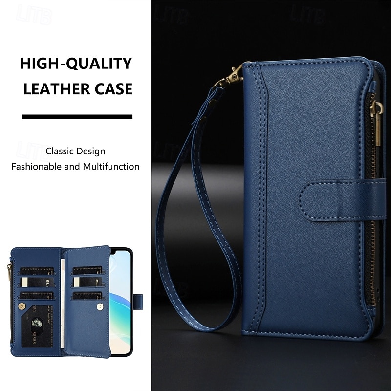 Phone Case For iPhone 17 Pro Max 17 Air 17 16 Pro Max Plus 13 Pro Max Mini Wallet Case Shockproof Retro PU Leather 2026 - $18.99 –P4