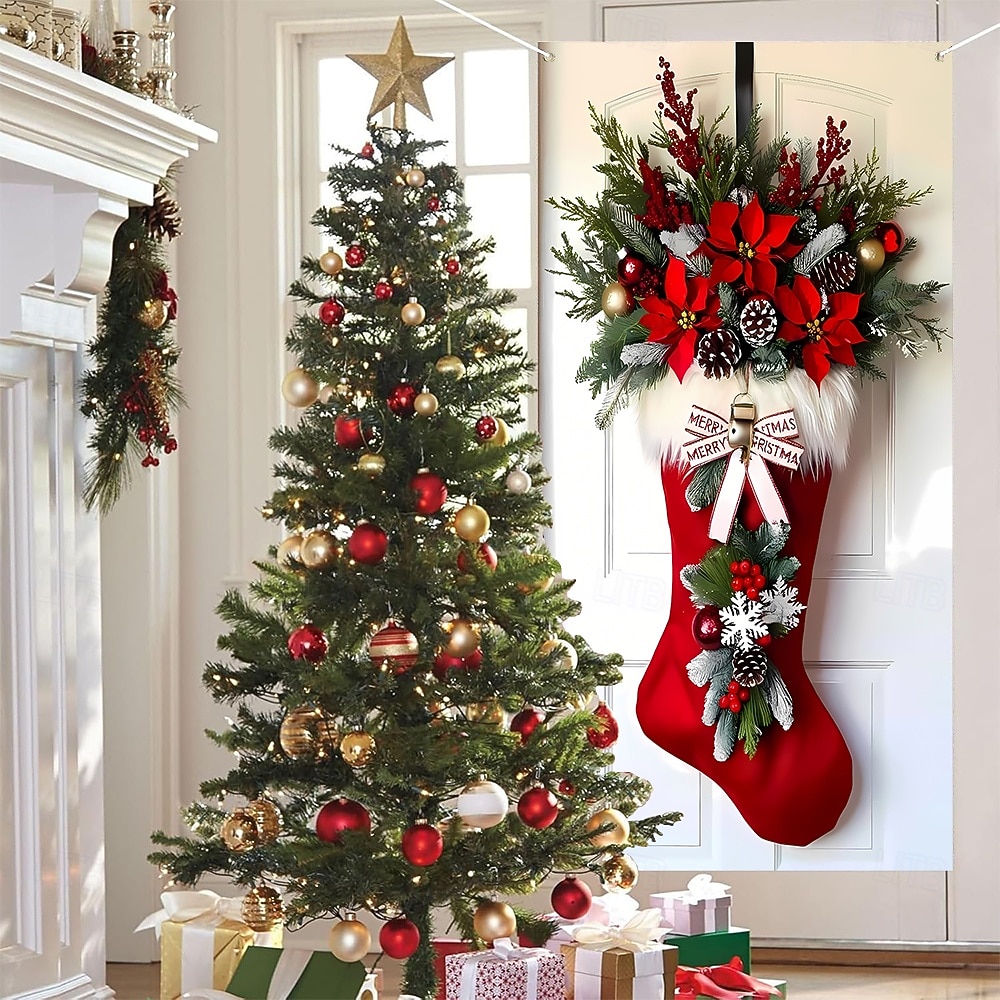 Jul Affischer Dörrskydd Utomhus banderoller Snögubbe Strumpbyxor söt stil 3D Fest Studentboende Tonårsrum Killar Man Cave Frat Sovrum Bakgrundsfotografering Ytterdörr Heminredning 2026 - $19.99 –P4