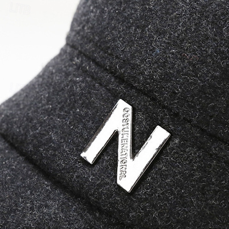 2026年 男性用 耳あて付き帽子 冬の帽子 ウィンターウォームキャップ 耳あて付き冬用野球帽 冬用野球帽 ブラック グレー ポリエステル ファッション 現代コンテンポラリー デイリーウェア デート 単色/無地 保温 防風  コレクション – $9.49 –P10