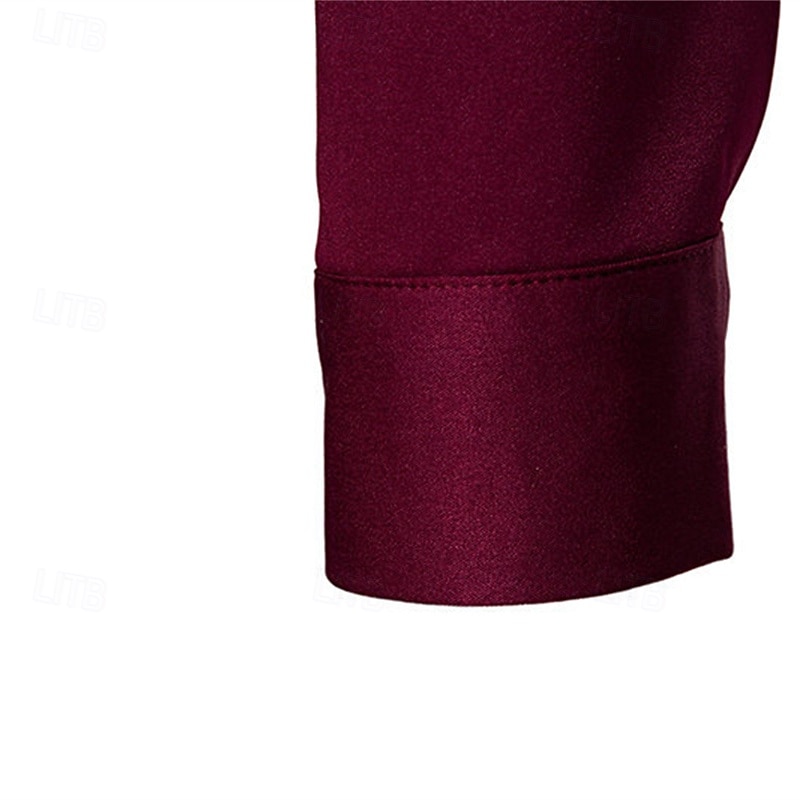 Herren Hemd Kleidhemd Knopfhemd Einfach Hochzeit Party Schwarz Weiß Wein Marineblau Langarm Revers Frühling Herbst Bekleidung Patchwork 2026 - $37.99 –P17