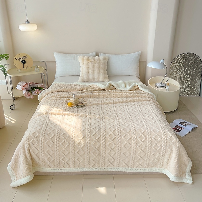 Одеяло из овечьей шерсти, шерпа, мягкое, уютное, плед, одеяло для офиса, одеяло для сна, чехол для дивана, всесезонное, для кондиционера, небольшое одеяло для домашнего использования 2025 - $14.49 –P5