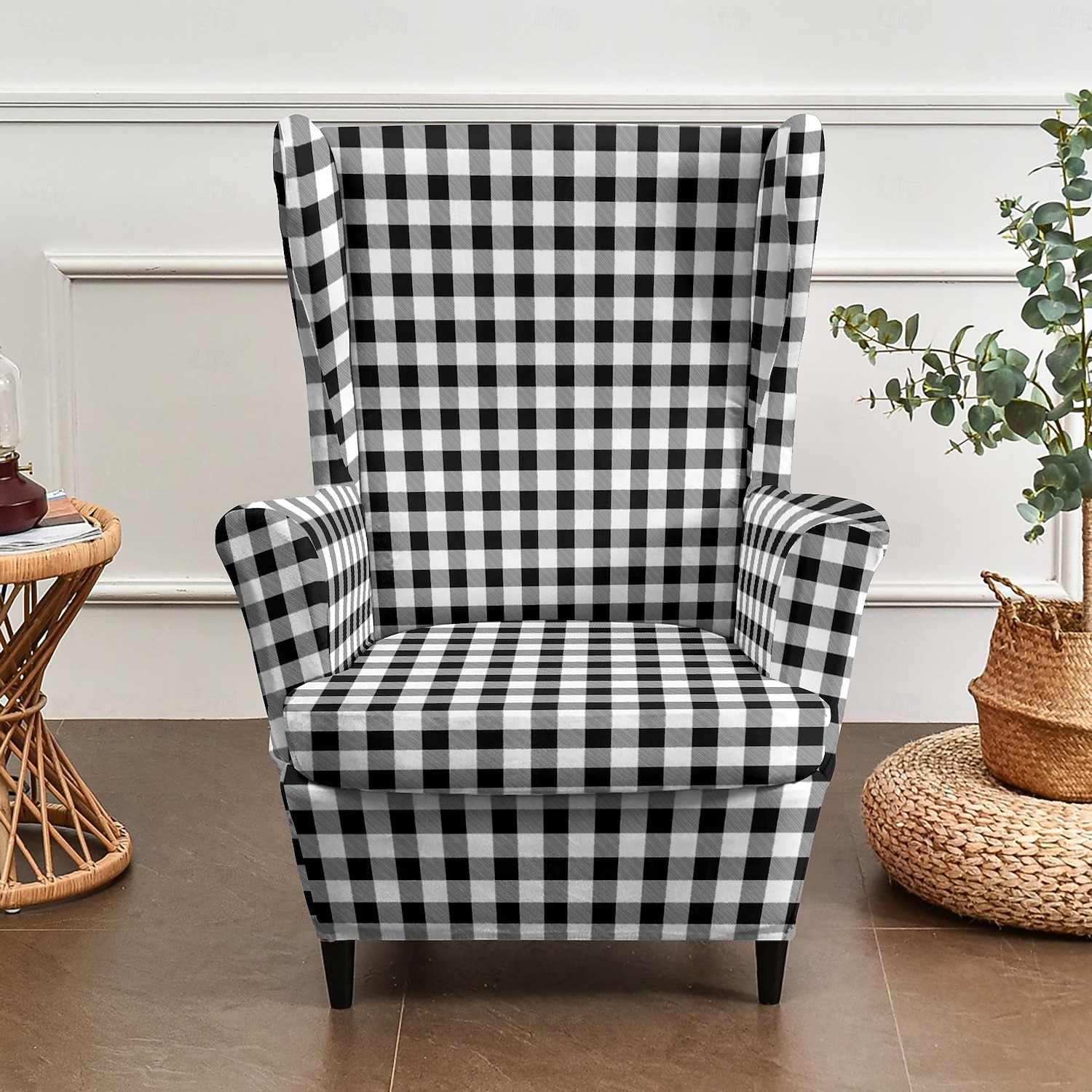 Floral, Striped & Geometric Printed Wingback Chair Covers, Stretch Polyester Slipcovers for Armchairs, Decorative Furniture Protectors 2026 - $49.99 –P4