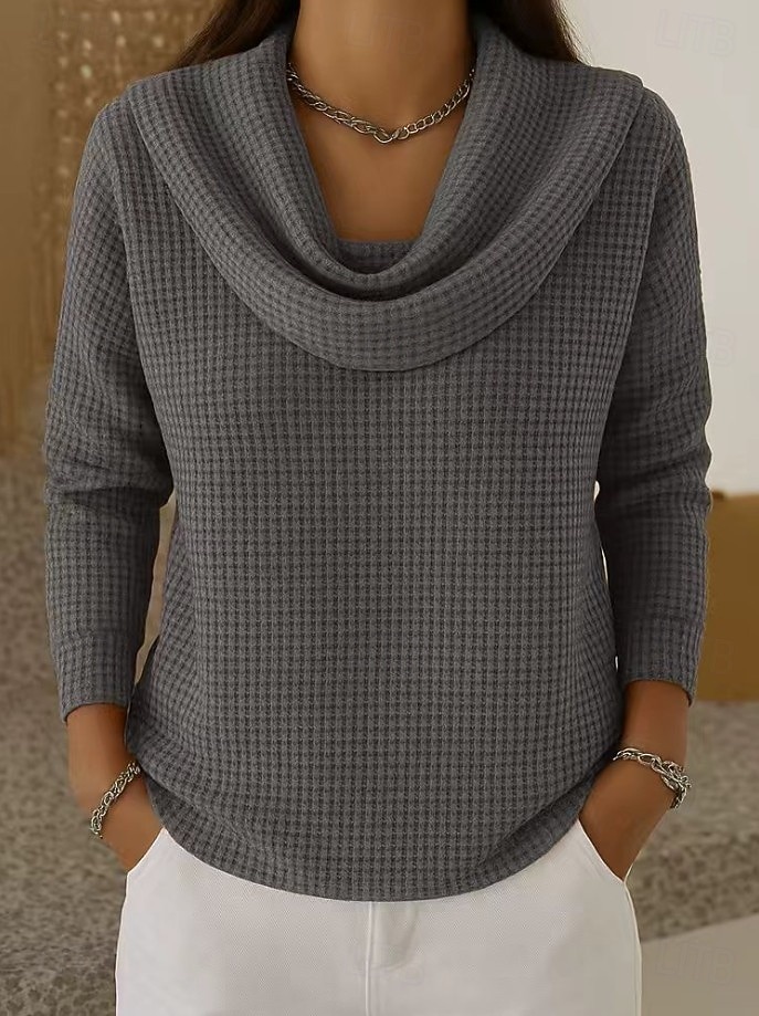 Damen Hemd Vintage Tropisch Stilvoll Langarm Wasserfallausschnitt Normale Oberteile Blau Schwarz Gelb Grün Grau Frühling Herbst Winter 2026 - $24.99 –P3