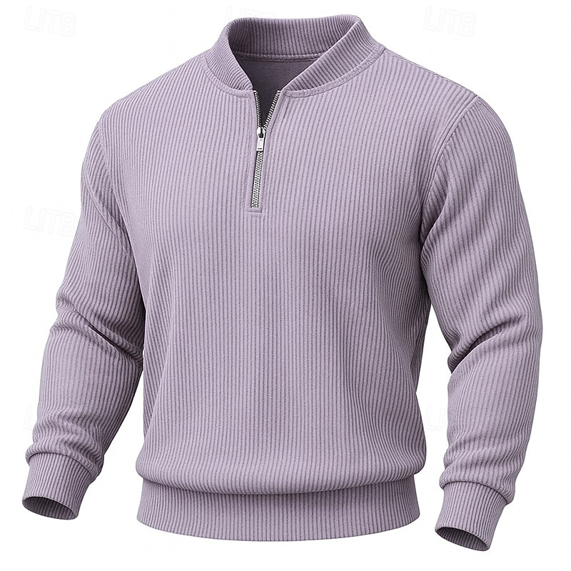 Miesten College Vakosametti Pullover-huppari Aja sivuun Quarter vetoketjullinen collegepaita Aprikoosi Valkoinen Rubiini Laivaston sininen Tumman vihreä Pystykaulus Tavallinen Textured Urheilu ja 2025 - $32.99 –P2