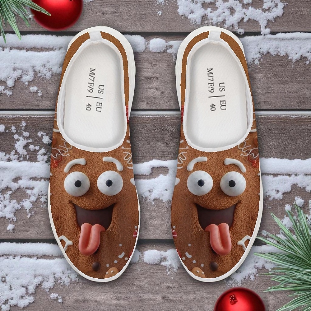 Męskie świąteczne kapcie piernikowe - zabawne buty na święta z motywem piernikowych ciasteczek, wygodne, wsuwane, idealne do leniuchowania i codziennego noszenia zimą 2025 - $26.99 –P1