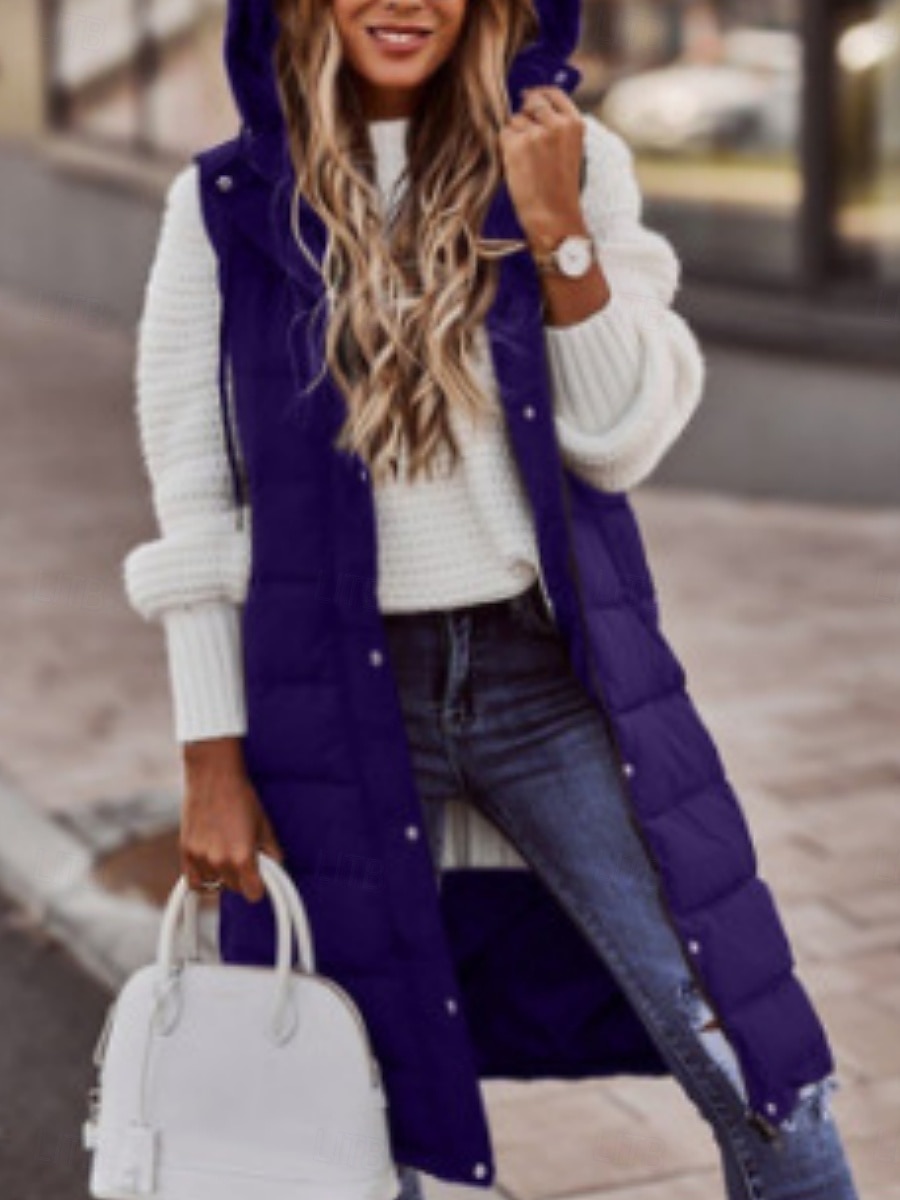 نسائي جاكيت كاجوال سترة مريح متنفس سحاب جيب كاجوال سهل عطلة شارع فضفاض مناسب للبس اليومي صدر فردي طويلة مع قبعة عادي بدون كم ملابس خارجية أبيض أحمر أرجواني الربيع الخريف 2025 - $15.99 –P4