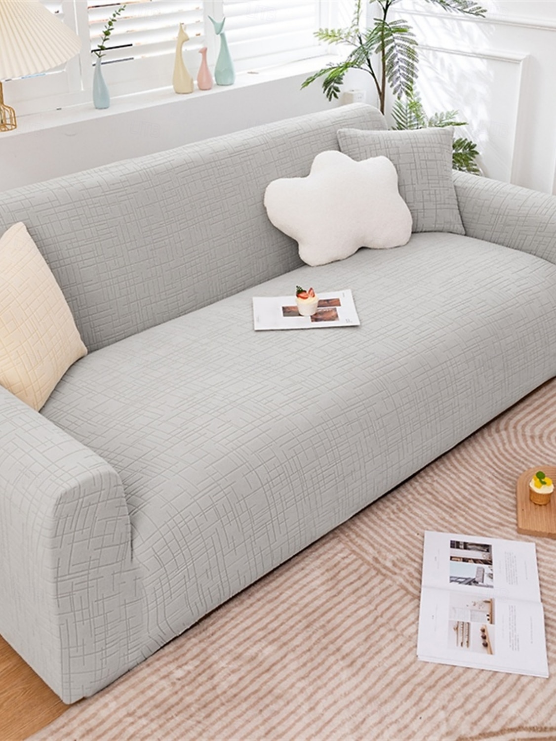 1 Piece Jacquard Wear-Resistant Elastic Sofa Cover – Solid Color Premium All-Season Universal Thickened Anti-Slip Slipcover, Suitable for L-Shaped and 1/2/3/4-Seater Sofas 2026 - $104.99 –P11