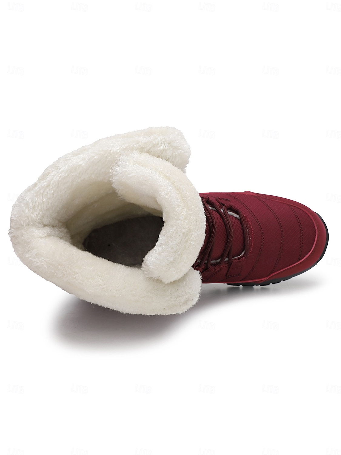 Botas de nieve impermeables con cordones y forro de piel cálida para mujer, botines de invierno antideslizantes para senderismo al aire libre, calzado acogedor y aislante para clima frío 2025 - $46.99 –P7