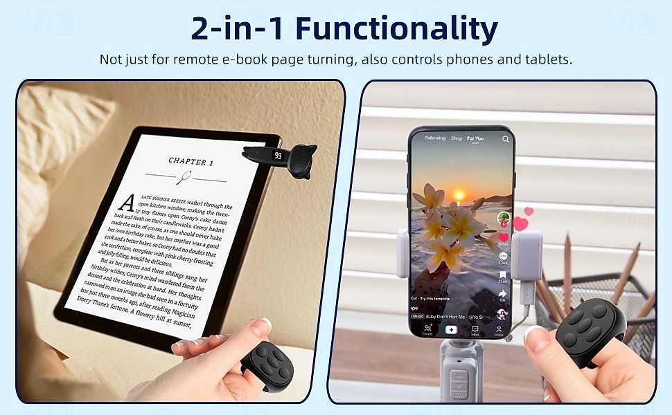 Remote Control Page Turner for Kindle Paperwhite Oasis Kobo Accessories Reading Novels & eReaders Camera with Video Recording Remote Triggers Page Turner Clicker for iPad Android Tablets 2025 - $21.99 –P5