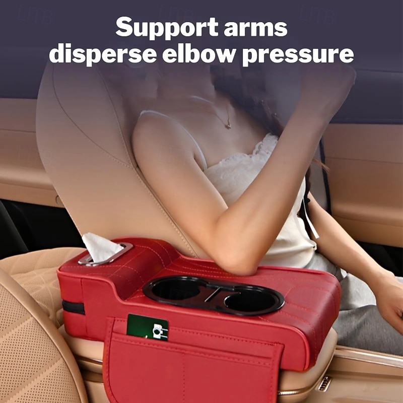 2026年 新車用センターコンソールアームレストクッション、カップホルダー2個付き、アームレスト高さ調整パッド、4 in 1 オートアームレスト枕カバーパッド、オールシーズン対応アームレストボックス  コレクション – $15.49 –P9