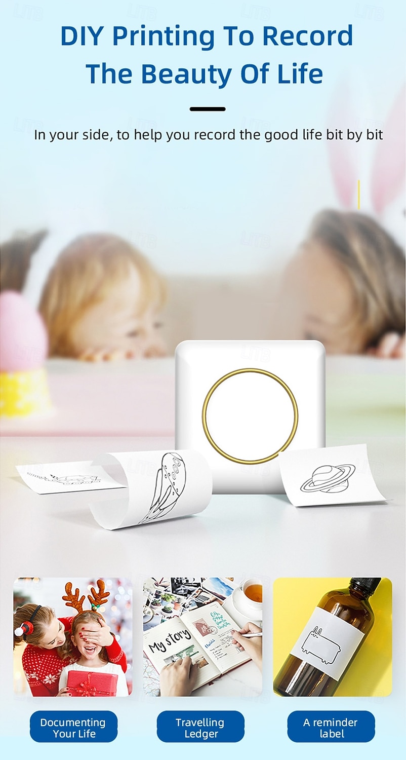 2025 NEW Sticker Printer C20 Fun Print Pod Mini Bluetooth Portable Sticker Maker with Rolls Paper Print Pods Mini Printer 2025 - $25.99 –P8