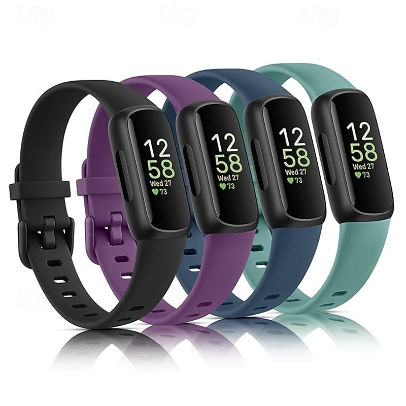 4 pezzi Cinturino intelligente Compatibile con Fitbit Inspire 3 Silicone Orologio intelligente Cinghia Donne Uomini Cinturino Sportivo Sostituzione Polsino del 2026 a $17.99 –P2