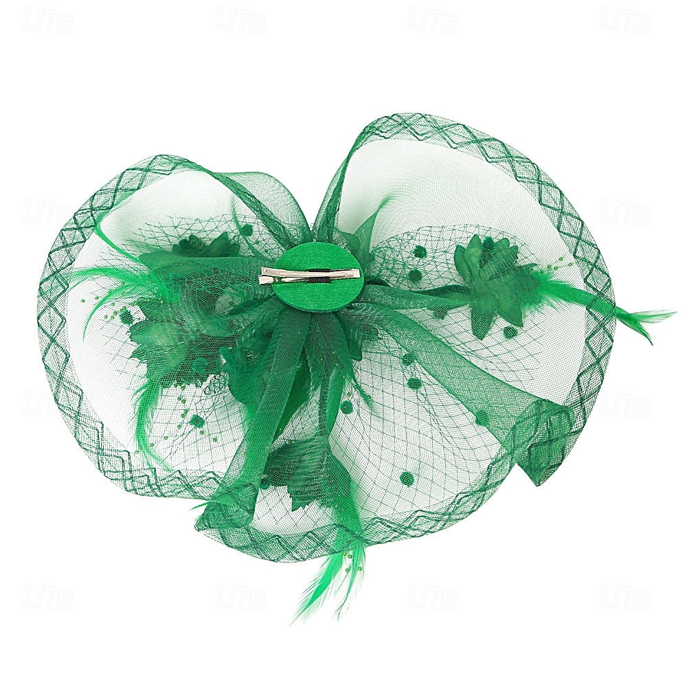 Fascinators Tulle Fedora Hat Wedding Tea Party Horse Race Cocktail Elegant Vintage Simple With Feather Headpiece Headwear 2026 - $22.99 –P5