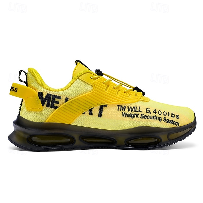 Baskets jaunes de style urbain pour hommes avec semelle à coussin d'air et tige en mesh, chaussures de sport légères et tendance pour la course, la salle de sport et les vêtements décontractés de 2026 ? $42.99 –P3