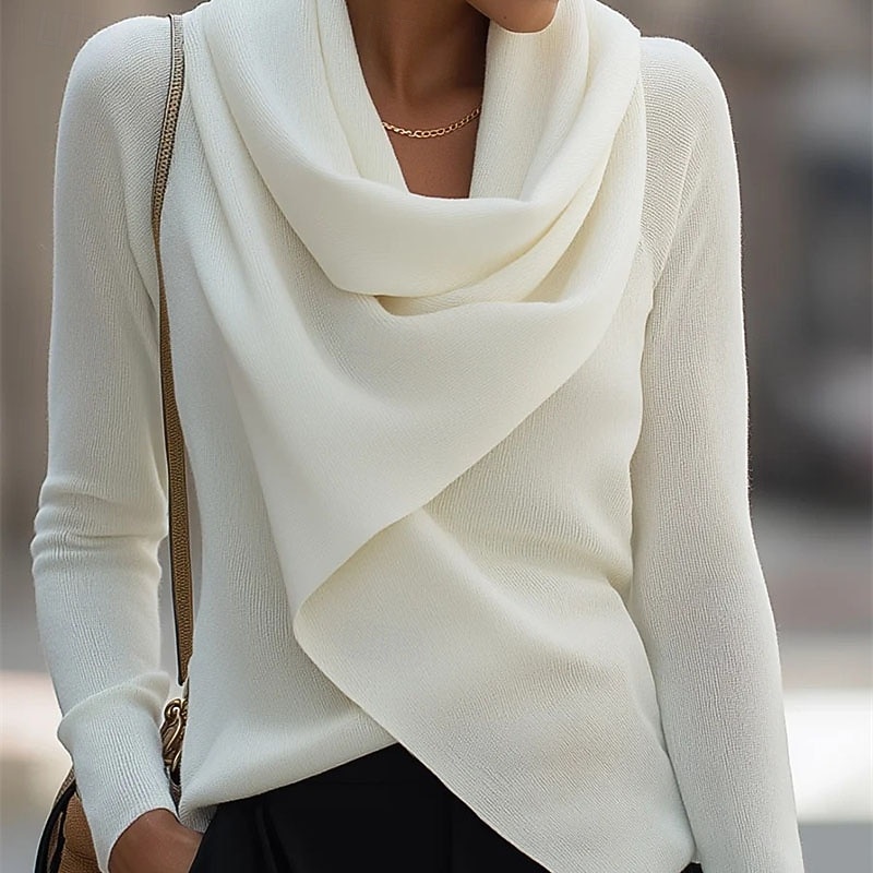 Per donna Elegant Top in raso Top Eleganti A calotta di seta Arricciato Drappeggiato Tinta unica Semplice Quotidiano Signore Elegante Manica Lunga All'americana Top Regolari Quotidiano Lavoro Uscire del 2026 a $32.99 –P4