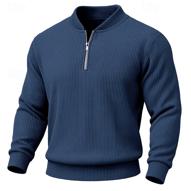 Miesten College Vakosametti Pullover-huppari Aja sivuun Quarter vetoketjullinen collegepaita Aprikoosi Valkoinen Rubiini Laivaston sininen Tumman vihreä Pystykaulus Tavallinen Textured Urheilu ja 2025 - $32.99 –P6