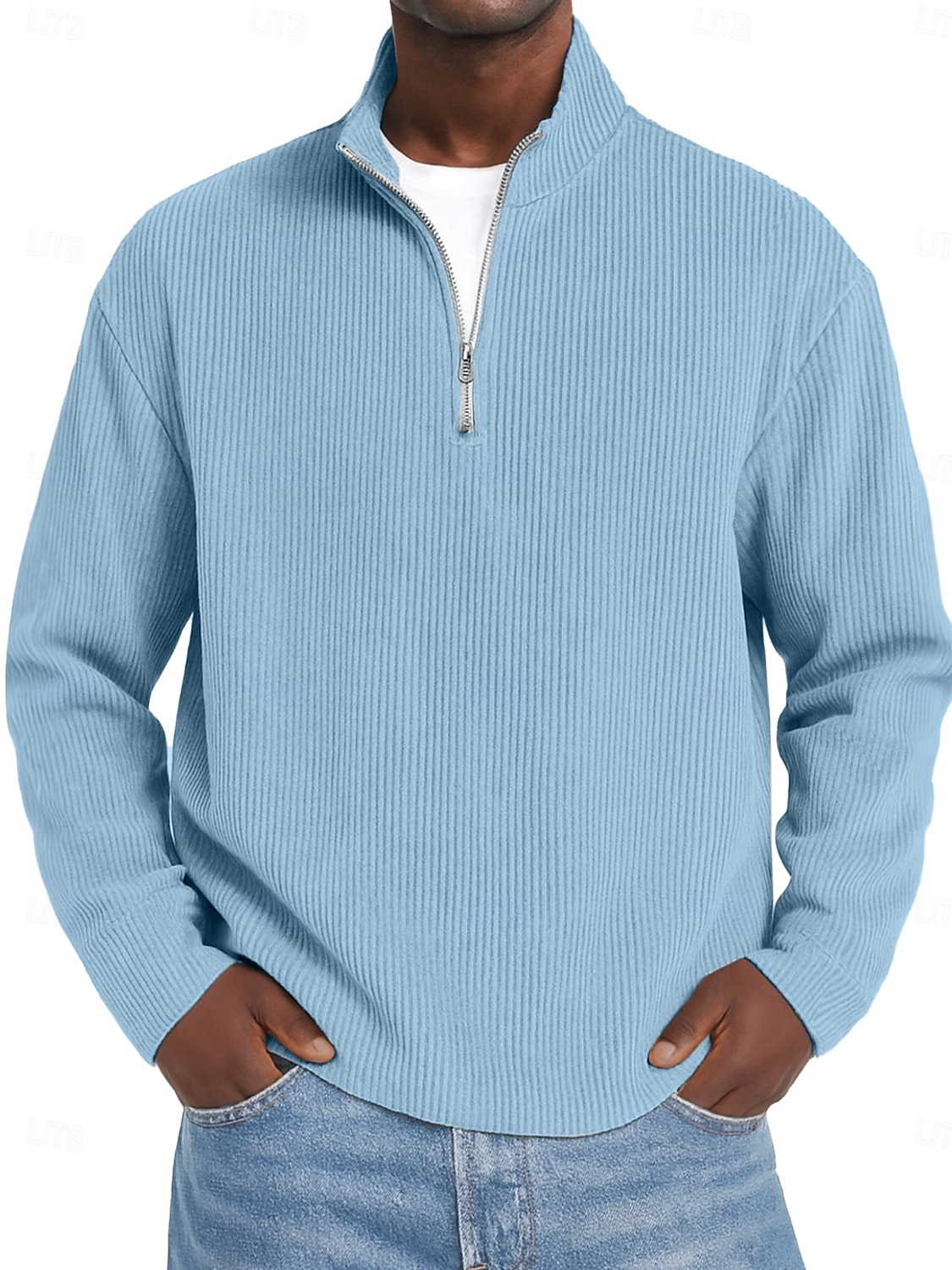 Men's Corduroy Shirt Textured Casual Outdoor Quarter Zip Long Sleeve Fashion Modern Solid Color Warm Corduroy Fall Spring &  Fall Fall & Winter Regular Fit Blue Dark Red Black Navy Blue Green Khaki 2026 - $25.99 –P4