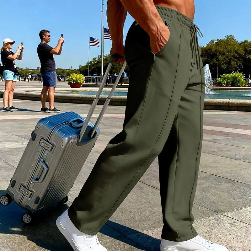 Per uomo Pantaloni da tuta Pantaloni Pantaloni della tuta a gamba dritta Coulisse Tasca Elastico in vita Semplice Comodità Sport all'Aperto Quotidiano Moda Casual Verde militare Nero Micro-elastico del 2026 a $17.99 –P16