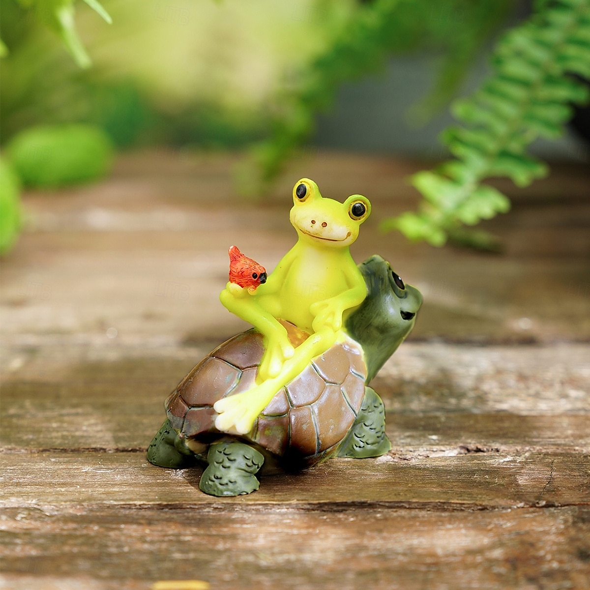 1 τεμάχιο δημιουργικό υλικό ρητίνης, διακοσμητικό κήπου με σχήμα βάτραχου και χελώνας, ρητίνη, χαριτωμένο στυλ διακόσμησης κήπου, κατάλληλο για εσωτερική και εξωτερική χρήση 2025 - $6.49 –P4