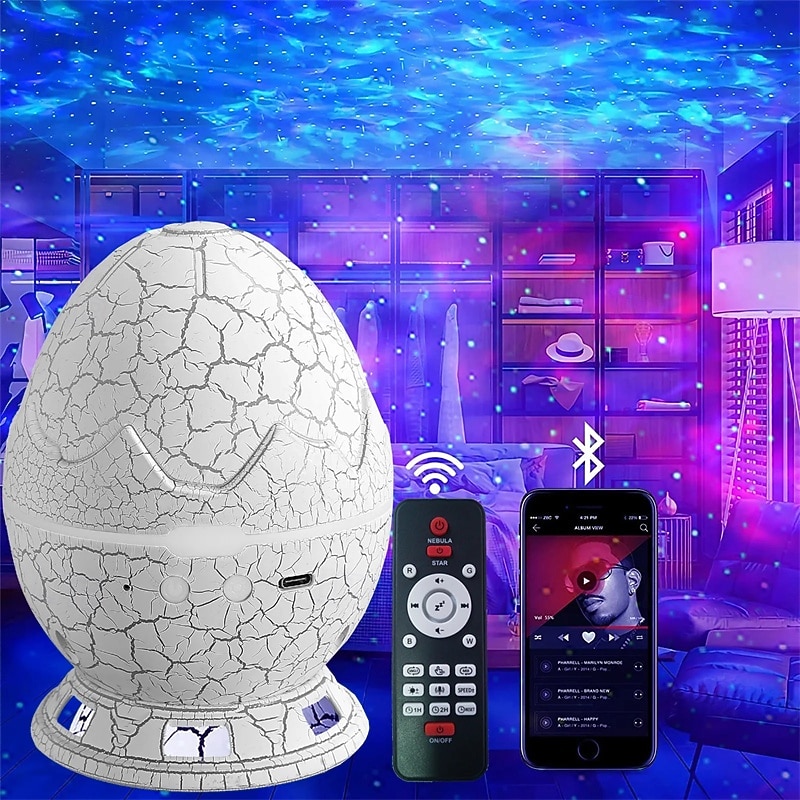 Proyector Aurora Huevo de Dinosaurio luz LED nocturna de galaxia control remoto Bluetooth temporizador para decoración de dormitorio y sala de estar regalo de San Valentín 2026 - $33.99 –P6