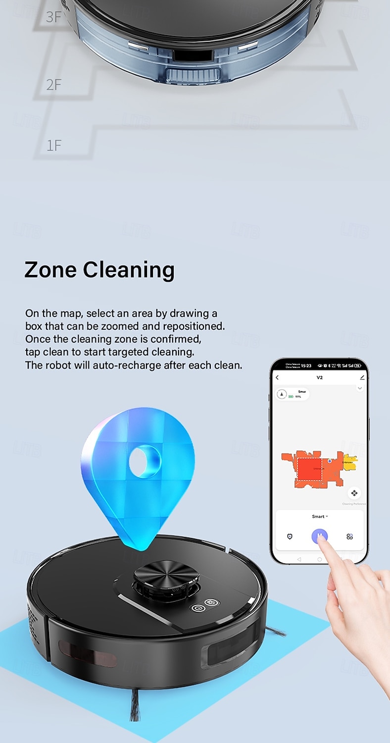 Sweeping and Mopping Robot Combo with LiDAR Navigation APP Operation Smart Mapping No-Mop Zones and Invisible Wall Settings Auto Charging Long-Lasting Battery Life 3500Pa Powerful Suction 2025 - $217.49 –P14