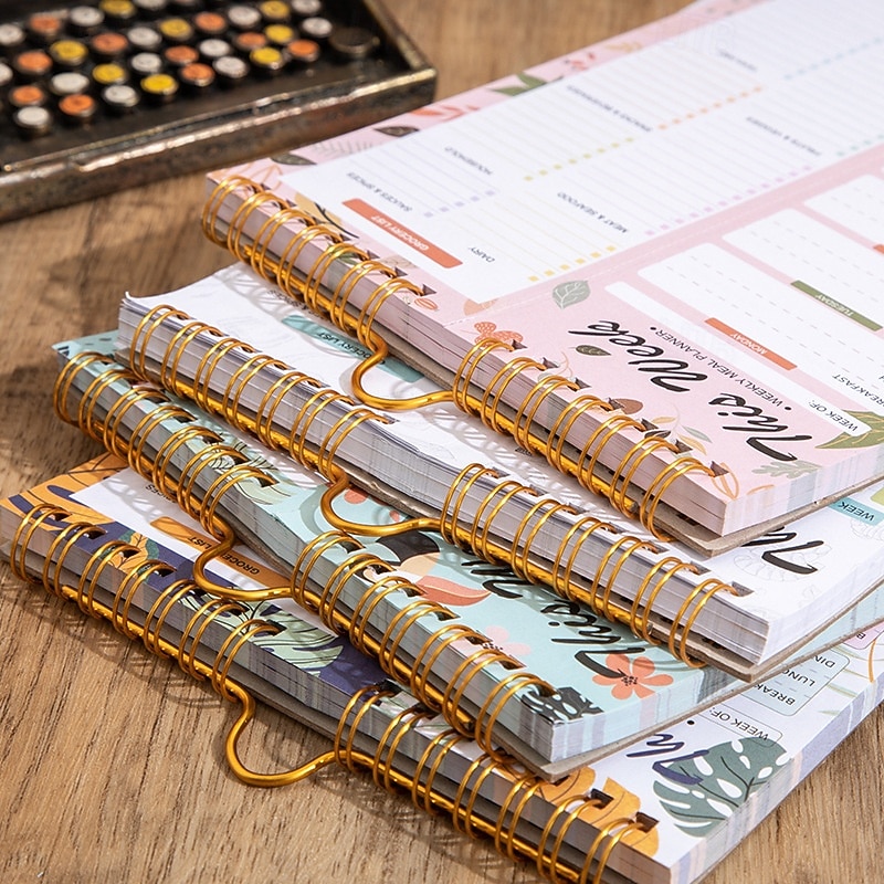 ateriasuunnitteluvihko 8,5x5,8 tuumaa, 52 arkkia magneettinen, kaksoiskierteinen ateria &ruokalista, seinälle kiinnitettävä ruokalistasuunnittelija päivittäiseen käyttöön &viikkosuunnitelma 2026 - $13.99 –P9