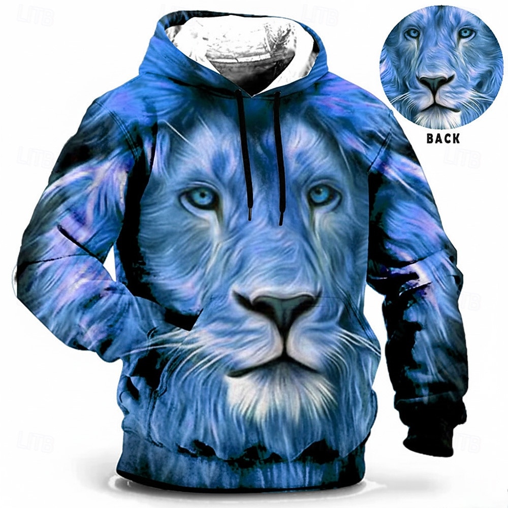 Ανδρικά Μεγάλα Μεγέθη Φούτερ πουλόβερ με κουκούλα και πουλόβερ Μεγάλος και Ψηλός Ζώο Με Κουκούλα Τσέπη Μακρυμάνικο Άνοιξη & Χειμώνας Μοντέρνα Κομψό στυλ street Βασικό Άνετο Καθημερινά Ρούχα Διακοπές 2026 - $31.99 –P2