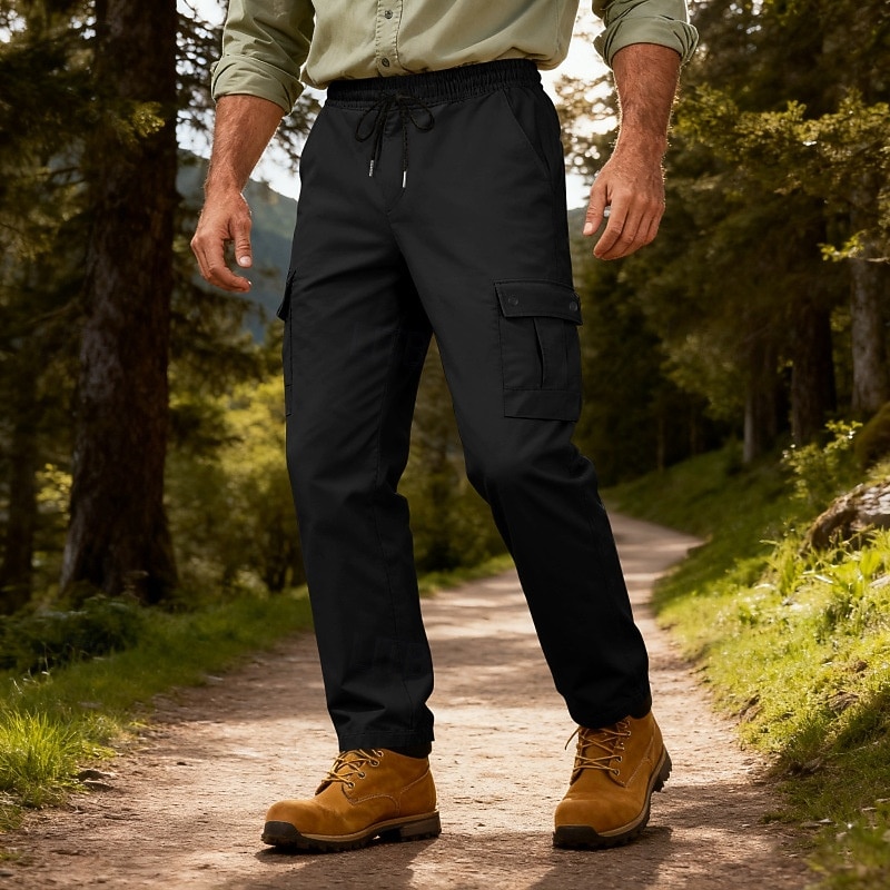 Homme Pantalons Cargo Pantalons Multi-poches Taille élastique avec cordon de serrage Uni Portable Extérieur Quotidien Camping & Randonnée Mode Classique Noir Vert Véronèse de 2026 ? $21.99 –P9
