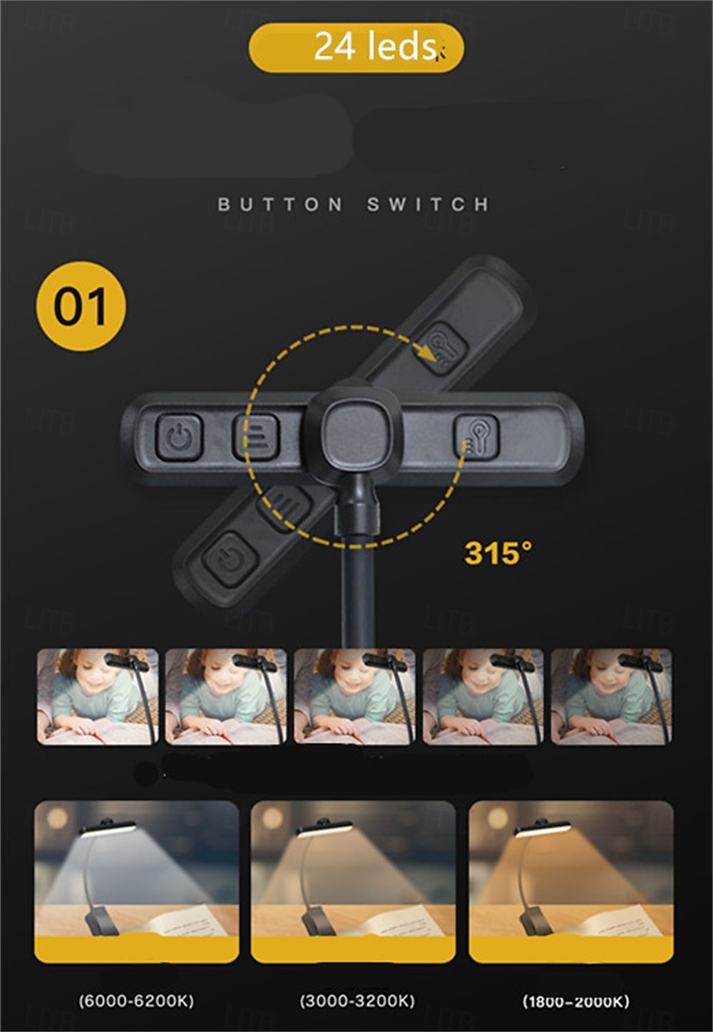 3 Colors LED Clip on Book Lamp Usb Rechargeable Reading Lamp Light Portable Read Book Light Bedroom Night Light 2026 - $31.99 –P2