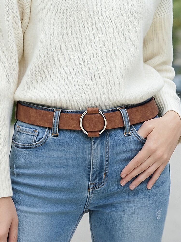 Dámský vánoční pásek z umělé semiše – měkký a stylový, dostupný v několika barvách, ideální pro zimní svátky a slavnostní příležitosti 2026 - $9.99 –P3