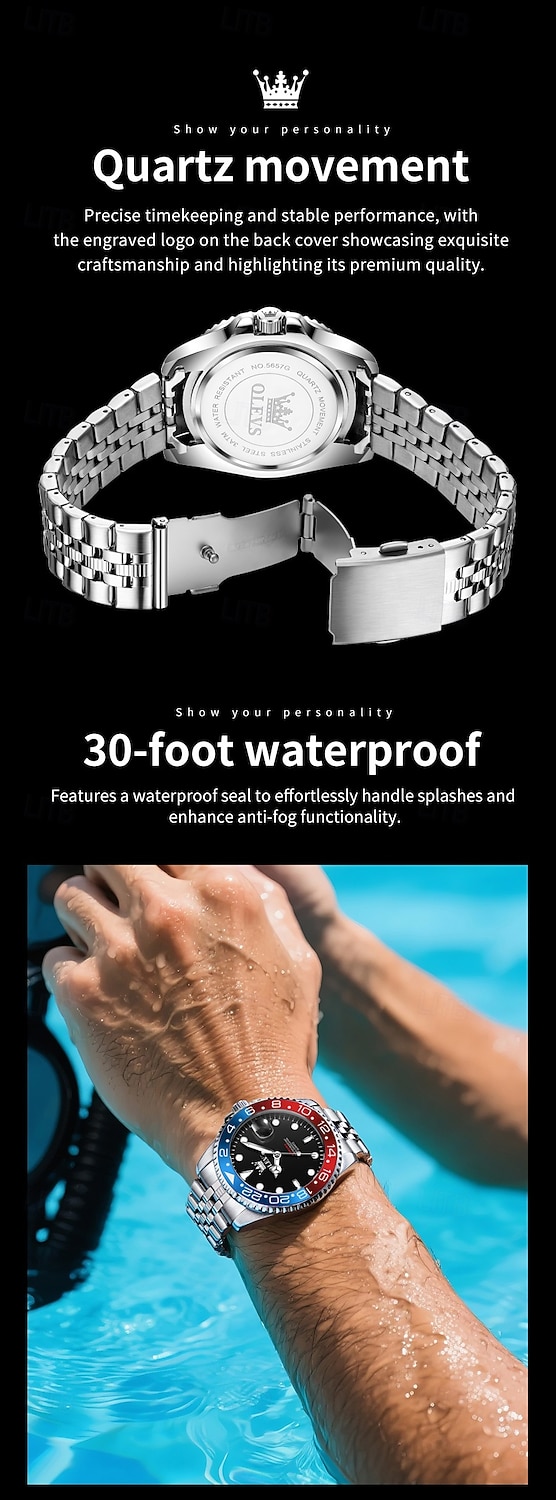 OLEVS 5657 Luxury Quartz Watches Gift for men Top Brand Original Stainless Steel Calendar Waterproof Luminous Men's Dress Wristwatch 2026 - $39.99 –P4