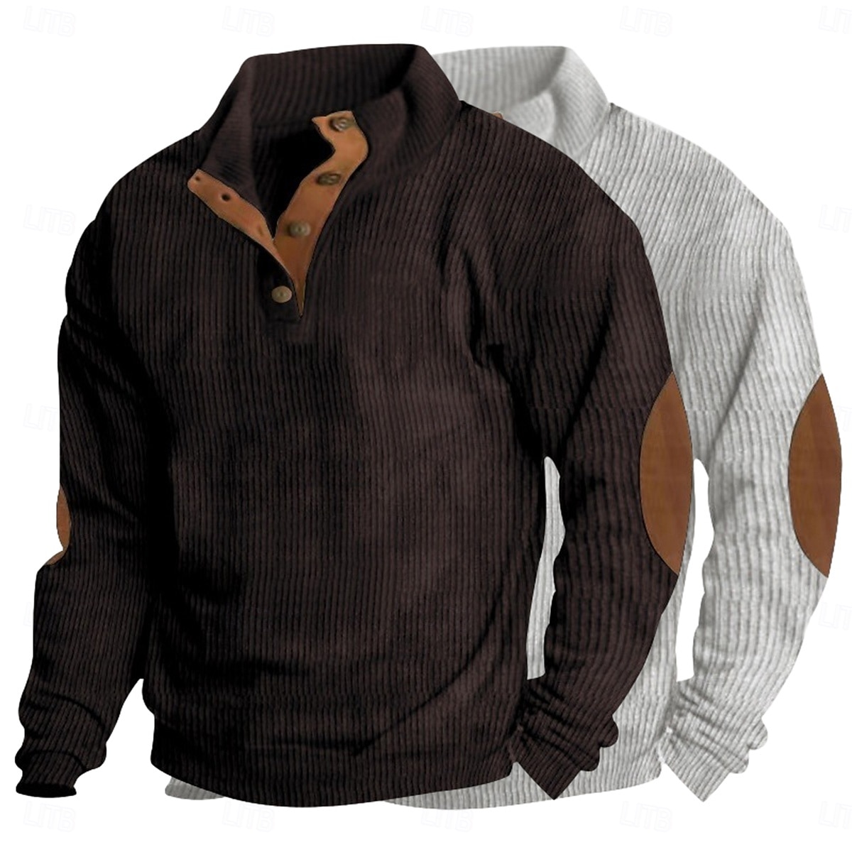 Per uomo Maglia Velluto a coste Felpa con cappuccio Maglione Felpa con cappuccio abbottonata Vino+Nero bianco+vino rosso Bianco+verde militare Albicocca+Caffè Blu denim + nero Colletto Mao Semplice del 2026 a $39.99 –P7