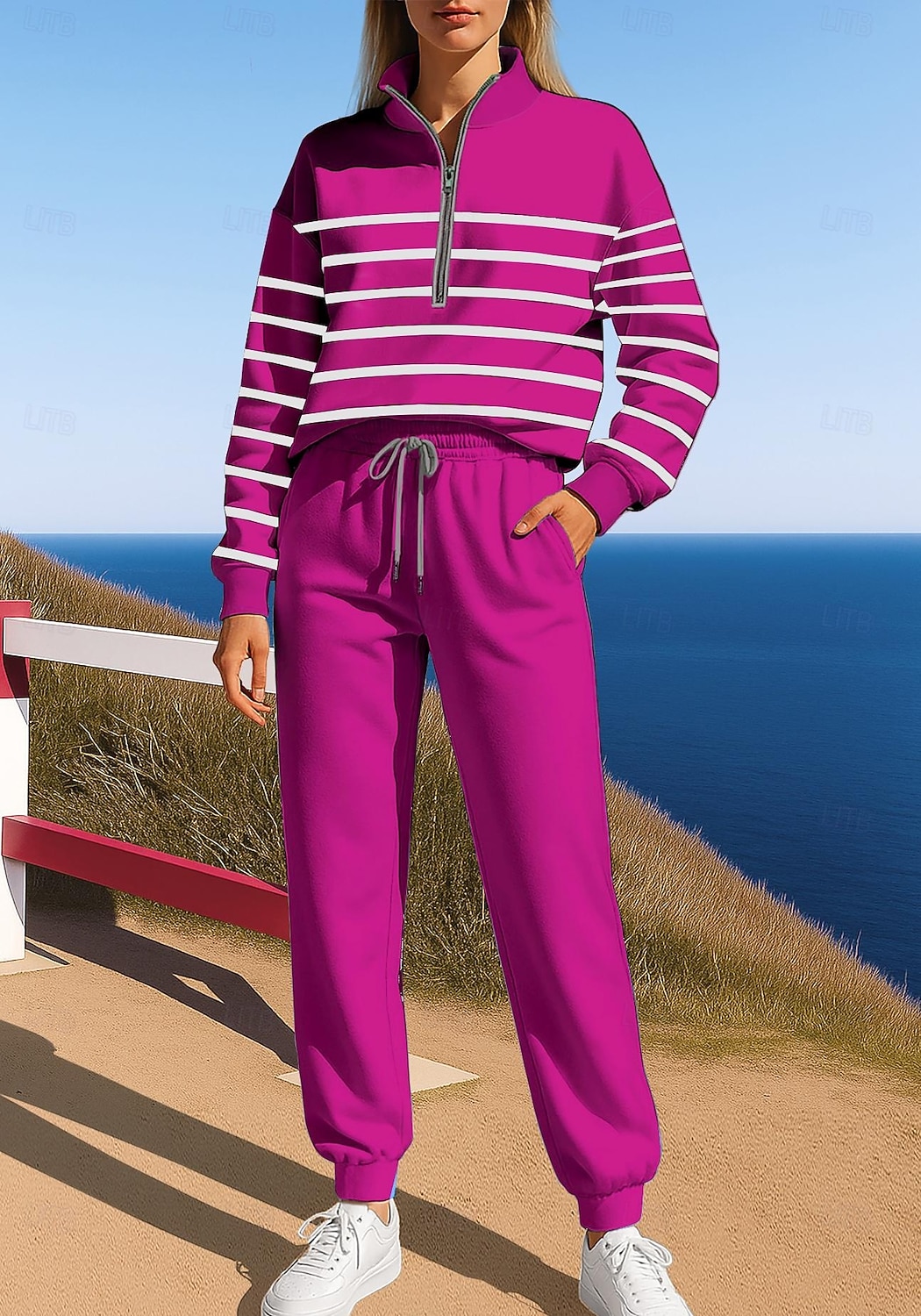 Mujer Sudadera Tracksuit Vestimenta para correr Correa Cremallera Geométrico Chaqueta y Pantalones de Chándal Conjunto de ropa deportiva Primavera Azul Morado Casual Rutina de ejercicio Al Aire Libre 2025 - $37.99 –P4