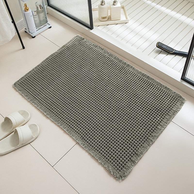 Alfombra de baño tipo gofre, alfombras de baño bohemias antideslizantes y lavables, ultrasuaves, súper absorbentes y de secado rápido, decoración rústica para el baño 2026 - kr.148 –P8