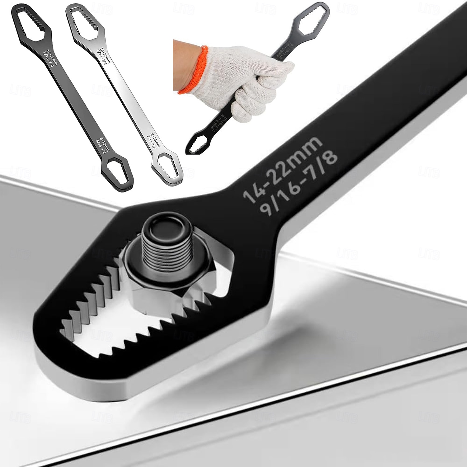 Univerzální klíč univerzální nastavitelný oboustranný klíč 8mm-22mm samoutahovací lenivý klíč opravárenské nástroje pro venkovní ježdění domácí nástroje pro opravu auta chrom-vanadová ocel 2026 - $9.99 –P1