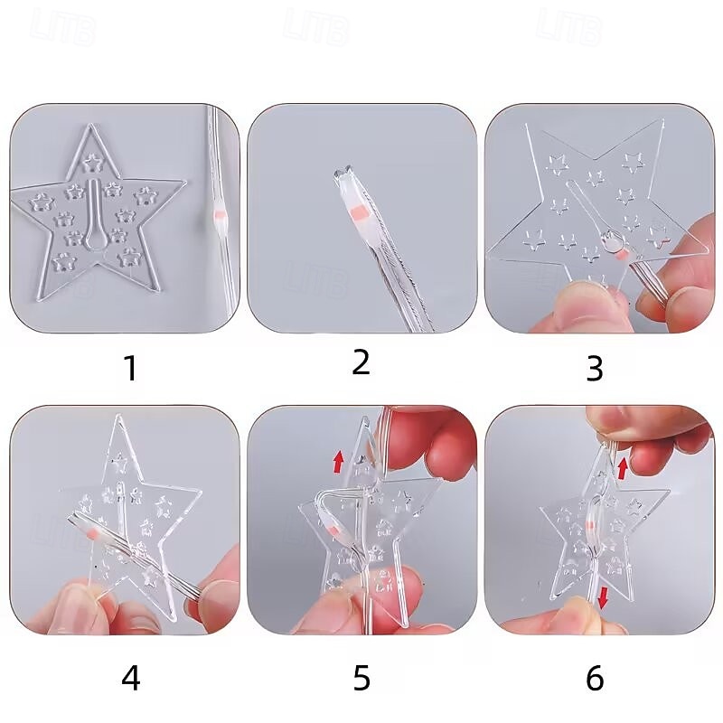 Новые светодиодные занавесные звёздные гирлянды работающие от USB с дистанционным управлением для праздничных гирлянд на террасе на заднем дворе для вечеринки многоцветное освещение 2026 - MXN $997.55 –P12