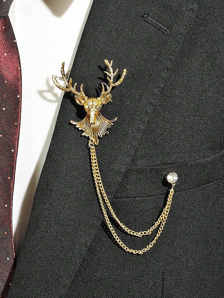 Miesten jouluinen rintaneula, jossa peura-, lohikäärme-, leijona- ja kruunuaiheet, metalliseosmateriaalia, juhlavia asusteita juhliin ja lahjoihin, useita kuvioita 2026 - $11.99 –P4