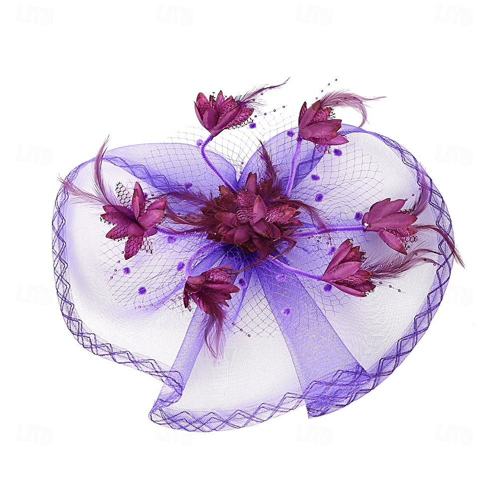 Fascinators Tulle Fedora Hat Wedding Tea Party Horse Race Cocktail Elegant Vintage Simple With Feather Headpiece Headwear 2026 - $22.99 –P1