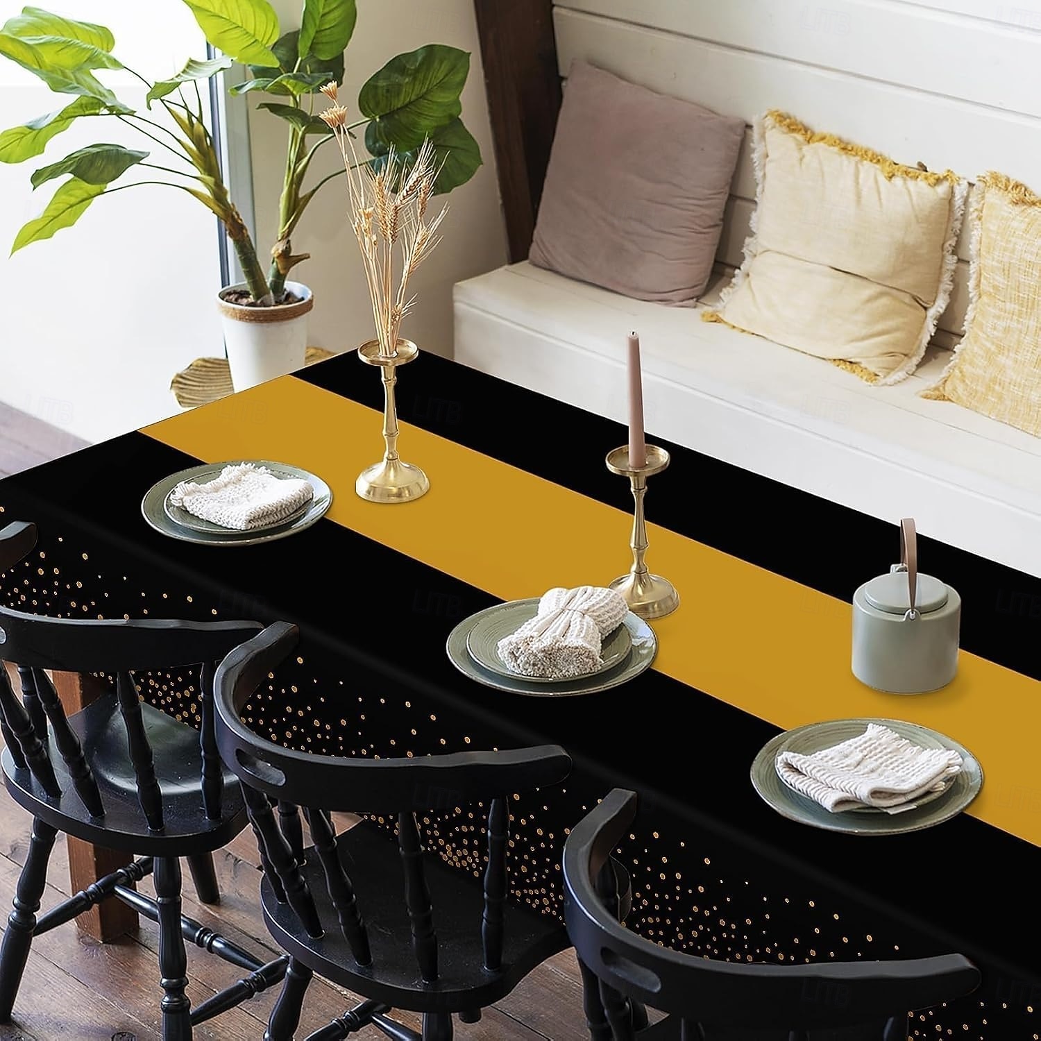 Décorations de fête du Nouvel An noires et dorées, ensemble de 3 nappes jetables en plastique épais pour anniversaire, dîner, dessert, pique-nique &décoration d'événements de 2025 ? $15.99 –P2