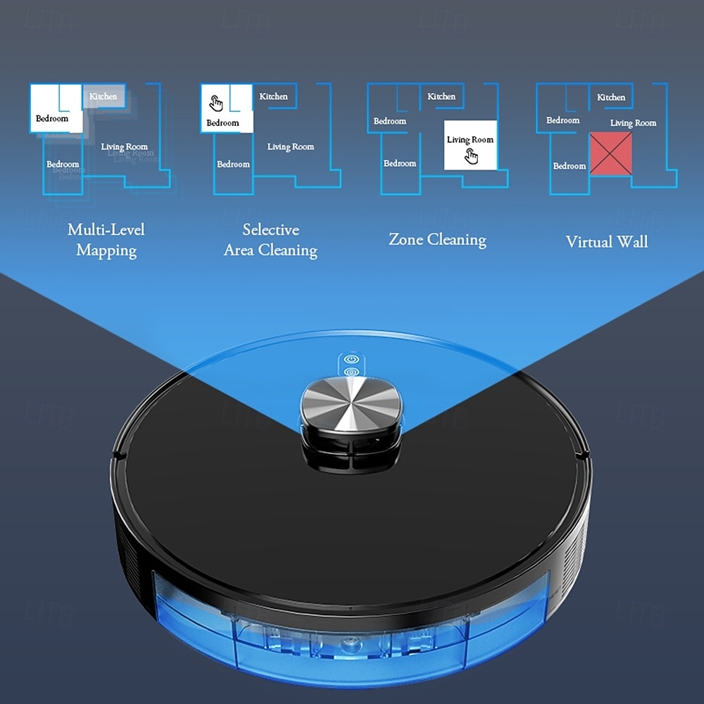 Sweeping and Mopping Robot Combo with LiDAR Navigation APP Operation Smart Mapping No-Mop Zones and Invisible Wall Settings Auto Charging Long-Lasting Battery Life 3500Pa Powerful Suction 2025 - $262.49 –P5
