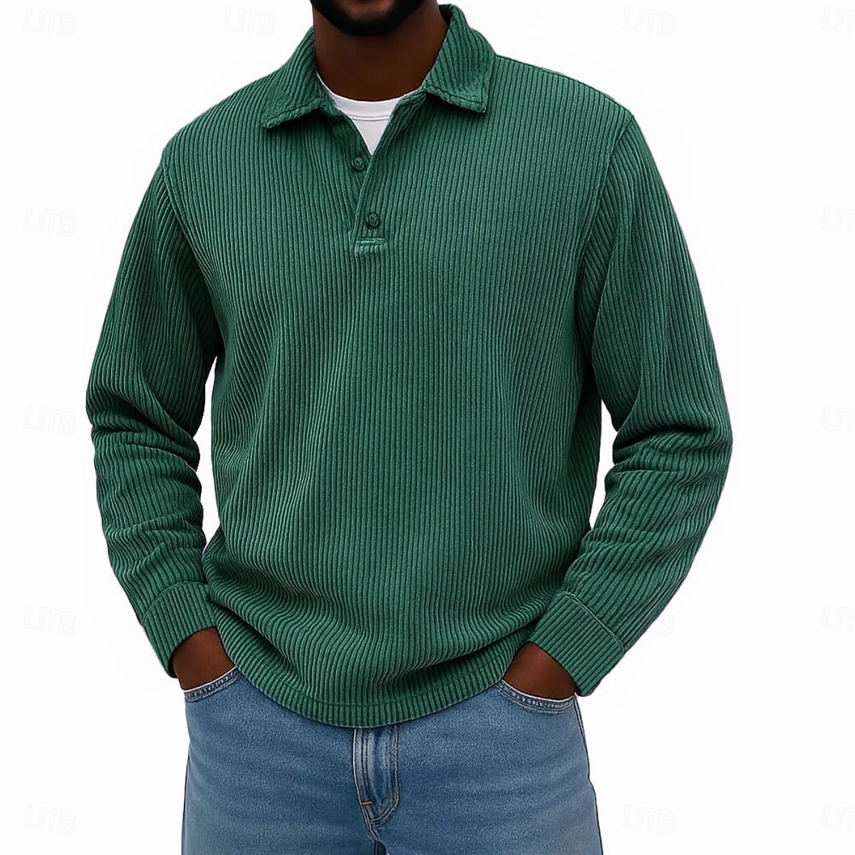 Per uomo Camicia di Velluto a Coste Testurizzato Casuale Sportivo Bavero Manica Lunga Moda Essenziale Tinta unica Bottoni Caldo Autunno & Inverno Vestibilità regolare Nero Blu scuro Blu chiaro Cachi del 2026 a $22.99 –P3