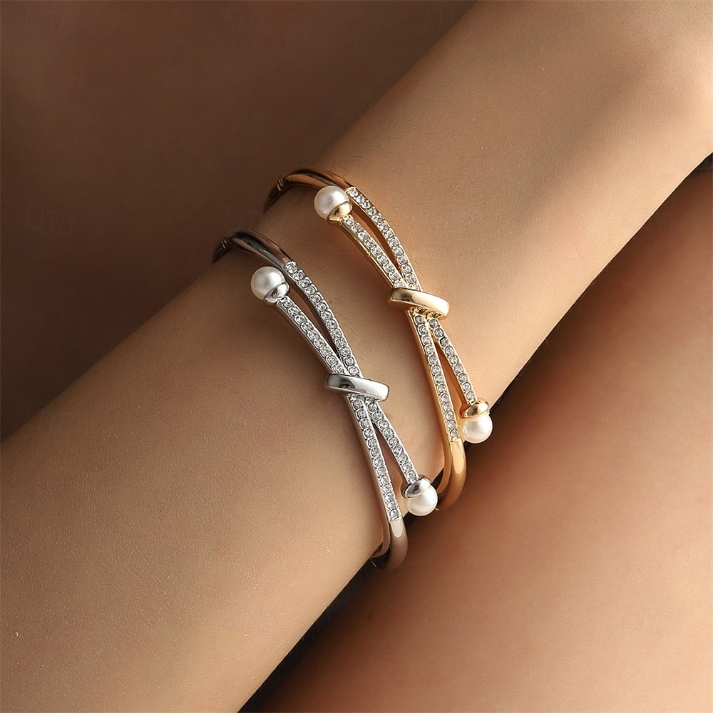Zircon Geometrical Totem Series Cute Stylish Simple Trendy Chrome Bracelet Jewelry Silver / Golden For Wedding Party Engagement Prom 2026 - $11.49 –P1