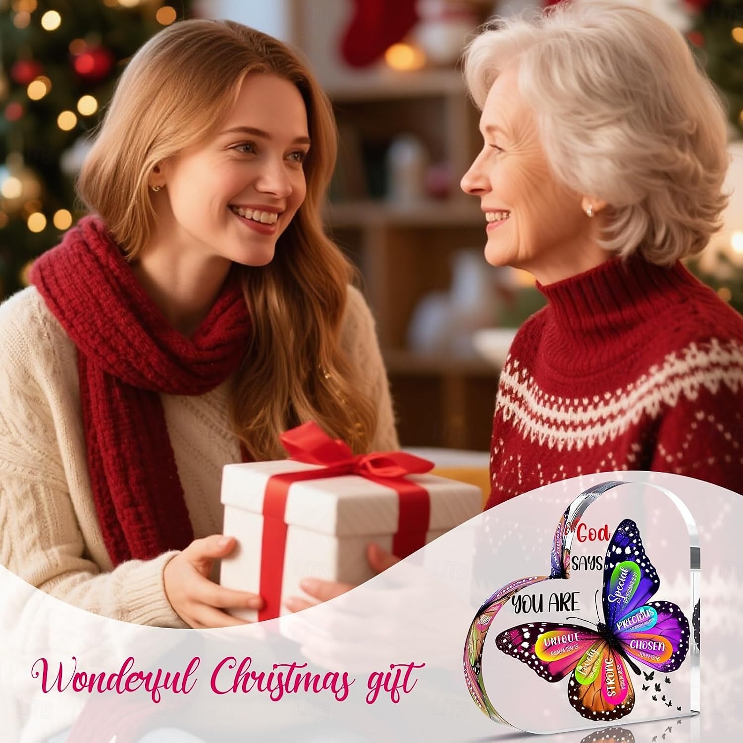 Christian Gifts for Women Stocking Stuffers for Women Teen Girls - Butterfly Inspirational Religious Gifts for Mom Wife Sister Friends Coworker Female Christmas Birthday Present Home Art Decor Signs 2025 - $9.99 –P4