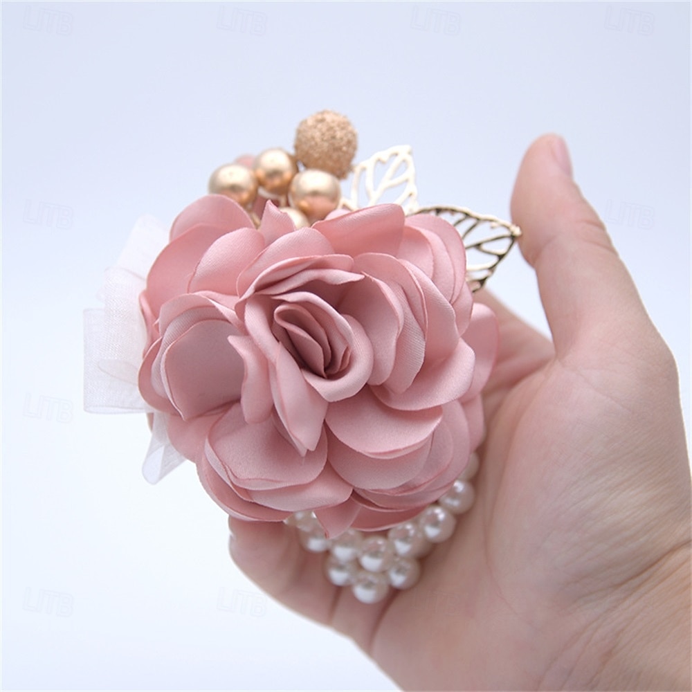 Bröllop handled blommor Handleds Corsage Bröllop / Fest Metall / Tyg Blomstil 2026 - $17.49 –P2